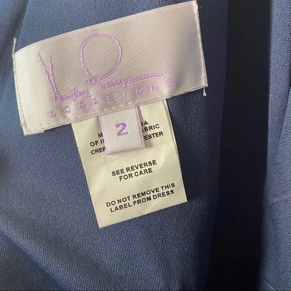 Hayley Blue Paige Tie Back Crepe Evening Dress - Picture 5 of 6